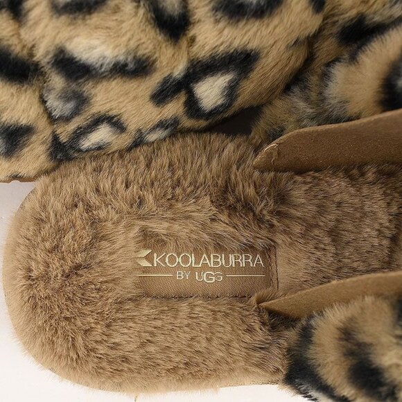 Koolaburra By UGG Womens Starleen Leopard Faux Fur Print Slip On Slippers Size 8 - Picture 4 of 5